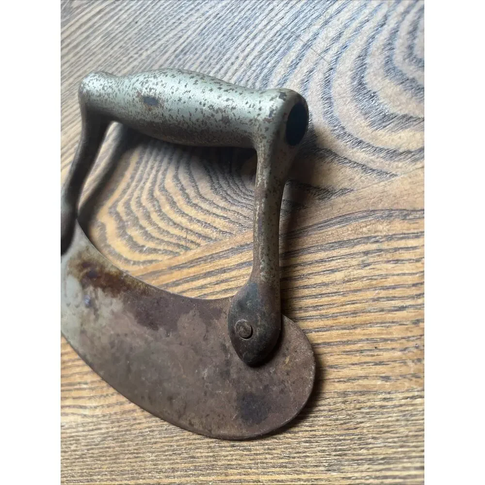 Primitive Antique Food Chopper Pastry Cutter Steel Blade Metal Handle